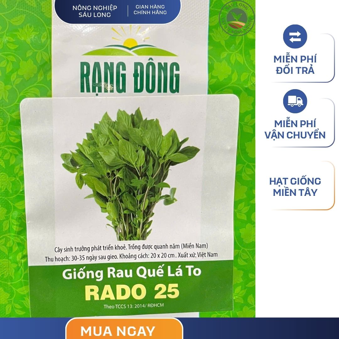GÓI 10 GRAM – HẠT GIỐNG QUẾ LÁ TO RADO 25 RẠNG ĐÔNG