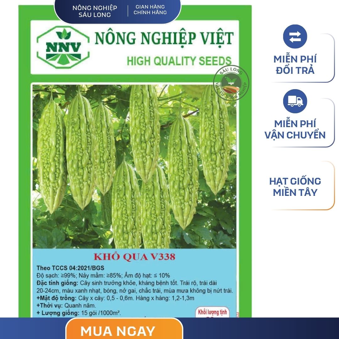 GÓI 20 HẠT - HẠT GIỐNG KHỔ QUA TRÁI DÀI LAI F1 V338 NÔNG NGHIỆP VIỆT - NĂNG SUẤT CAO