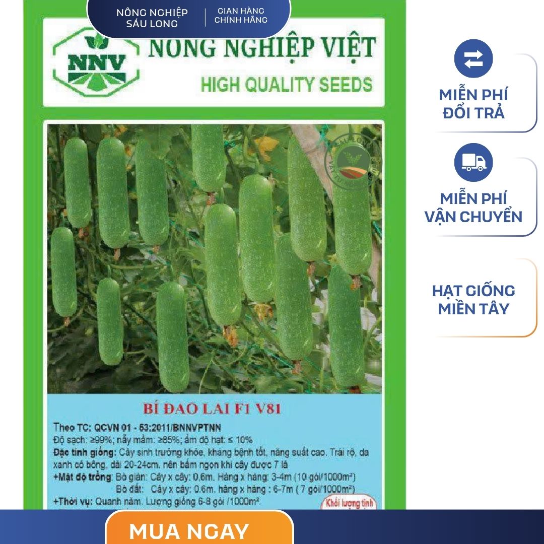 GÓI 20 HẠT - HẠT GIỐNG BÍ ĐAO V81 NÔNG NGHIỆP VIỆT - NĂNG SUẤT CAO