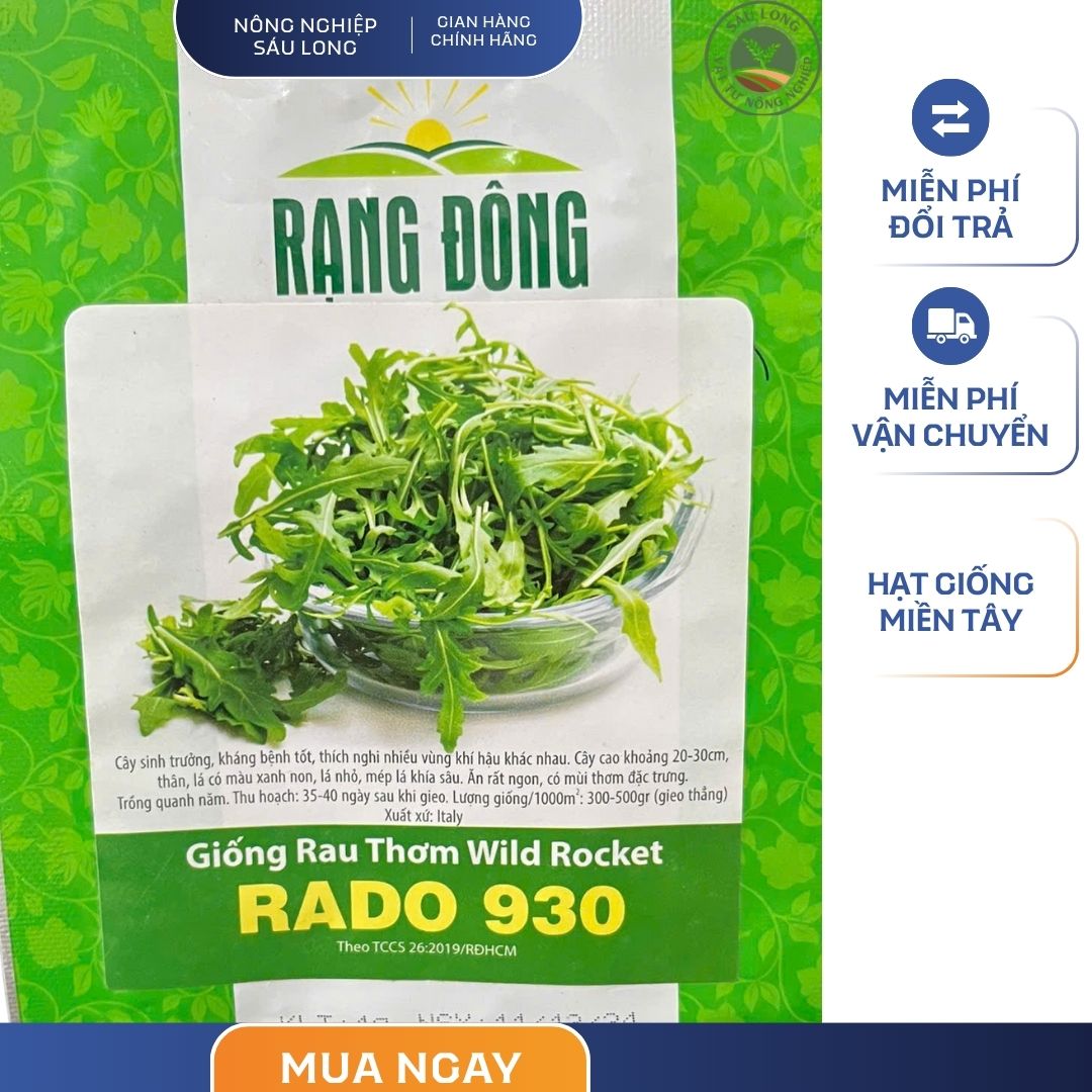 GÓI 1 GRAM – HẠT GIỐNG RAU THƠM WILD ROCKET RADO 930 RẠNG ĐÔNG