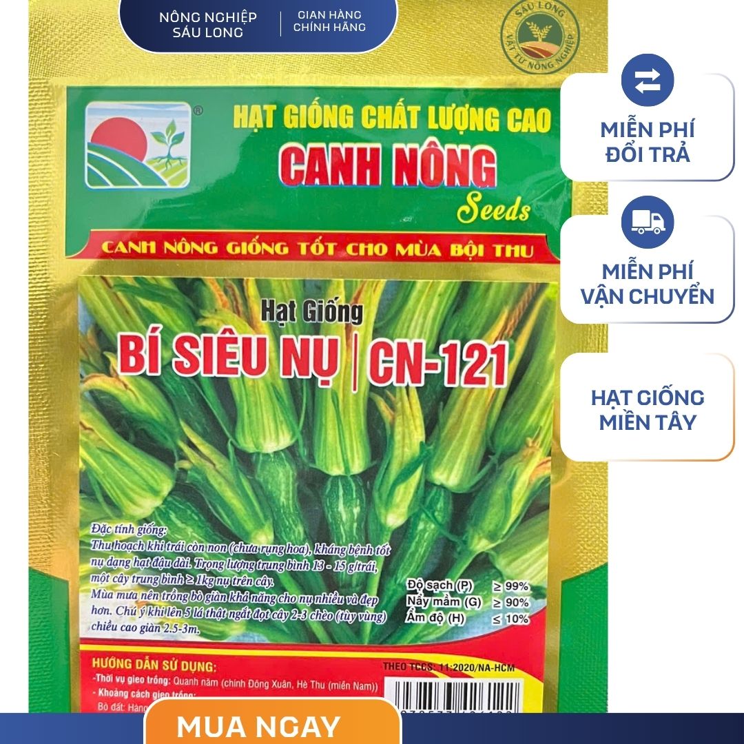 GÓI 10 HẠT - HẠT GIỐNG BÍ SIÊU NỤ F1 CN121 CANH NÔNG