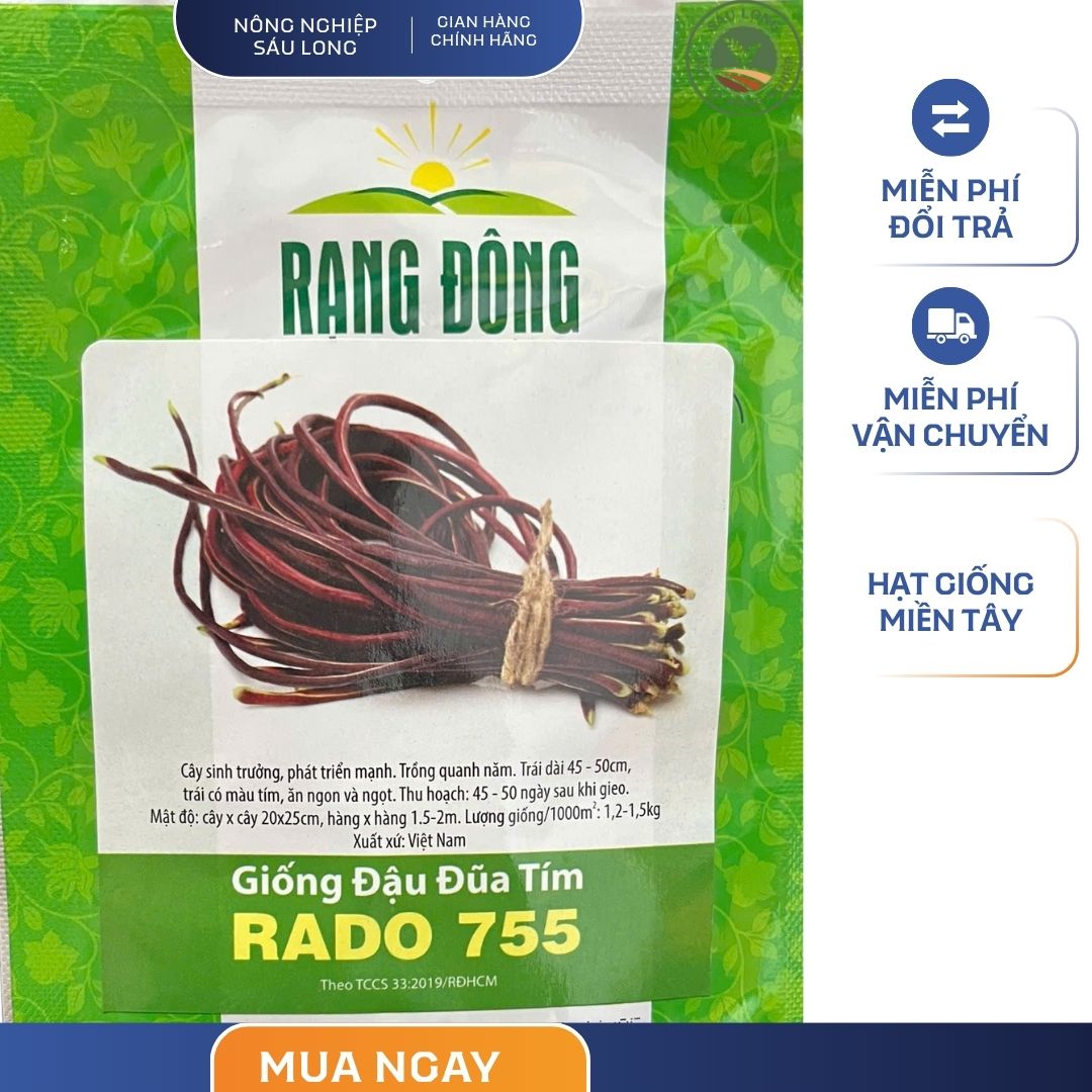 GÓI 10 GRAM - HẠT GIỐNG ĐẬU ĐŨA TÍM RADO 755 RẠNG ĐÔNG