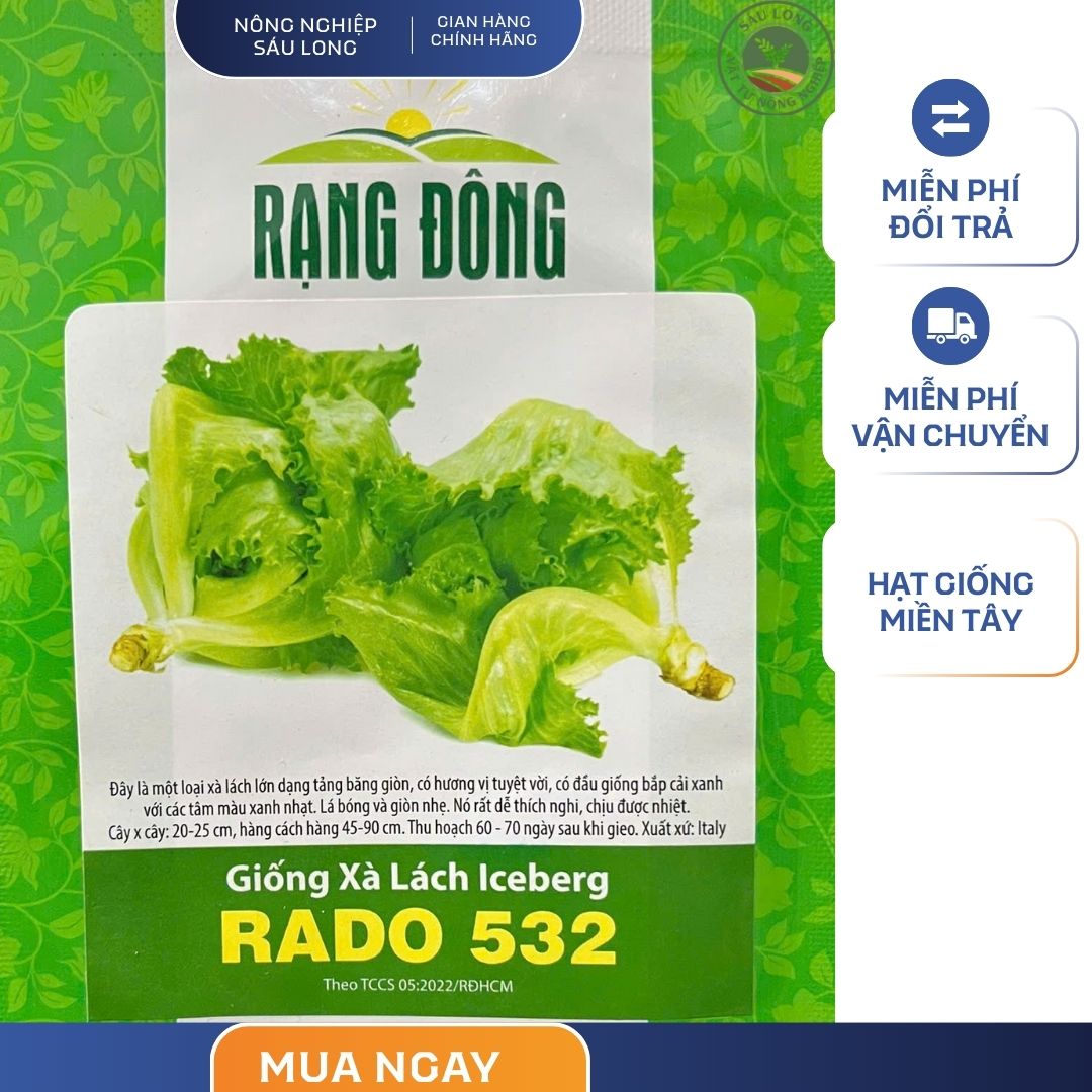 GÓI 2 GRAM – HẠT GIỐNG XÀ LÁCH ICEBERG RADO 532 RẠNG ĐÔNG