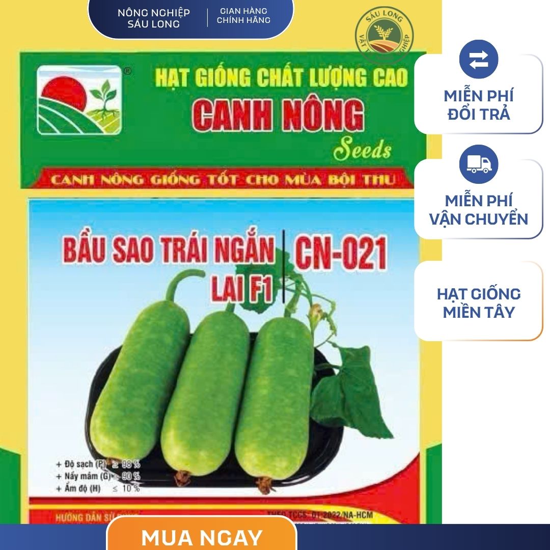 GÓI 10 HẠT - HẠT GIỐNG BẦU SAO LAI F1 TRÁI NGẮN CN 021 CANH NÔNG - NĂNG SUẤT CAO