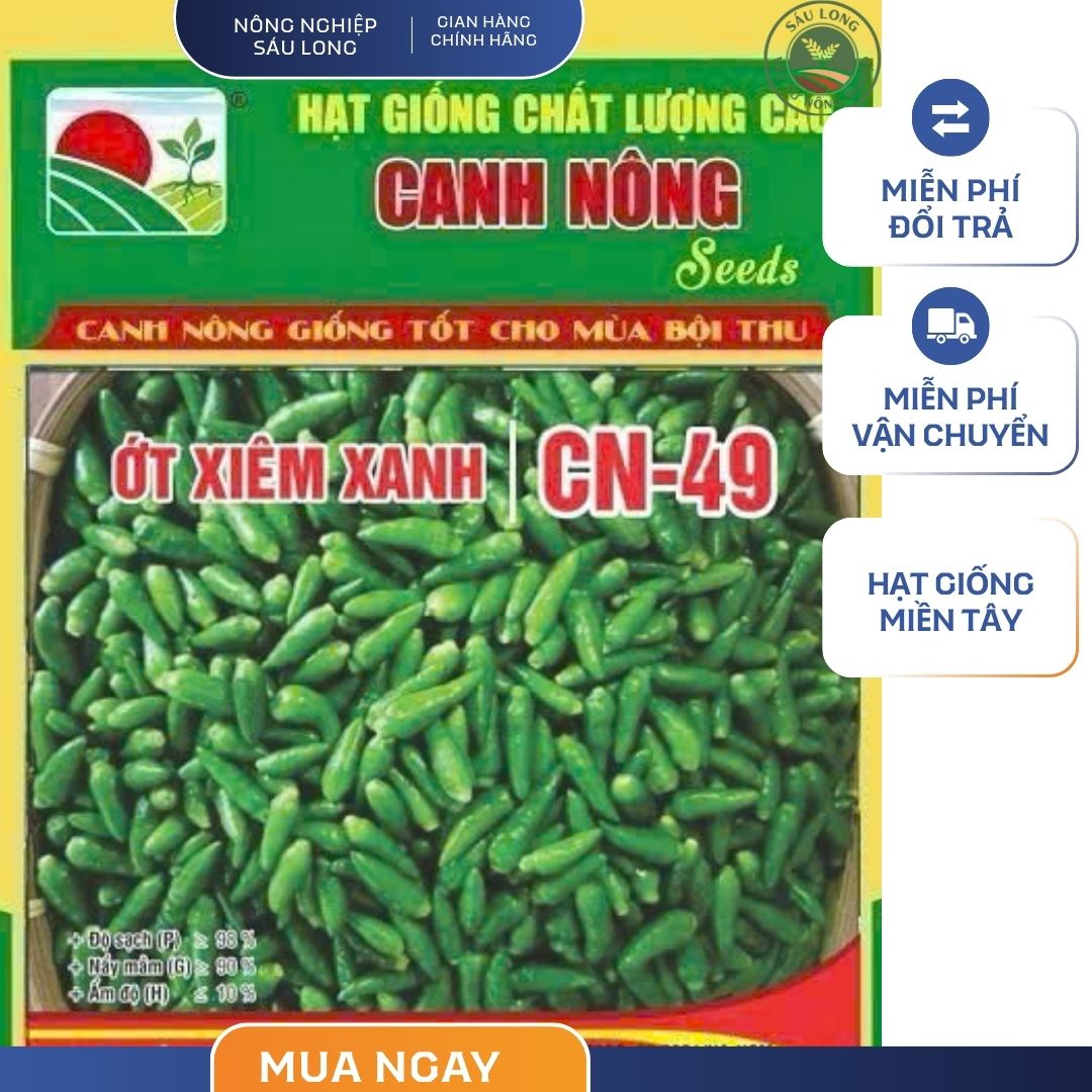 GÓI 0.5 GRAM - HẠT GIỐNG ỚT XIÊM XANH CN49 CANH NÔNG - NĂNG SUẤT CAO