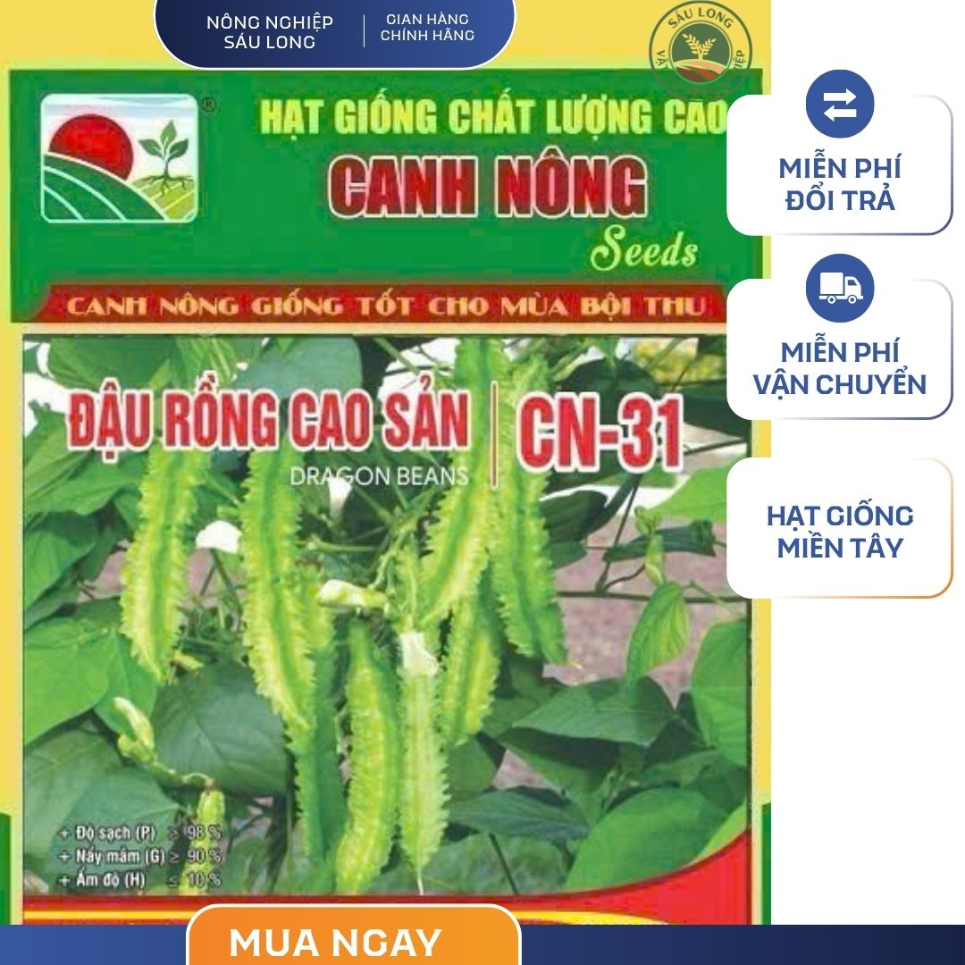 GÓI 10 GRAM - HẠT GIỐNG ĐẬU RỒNG CAO SẢN CN31 CANH NÔNG