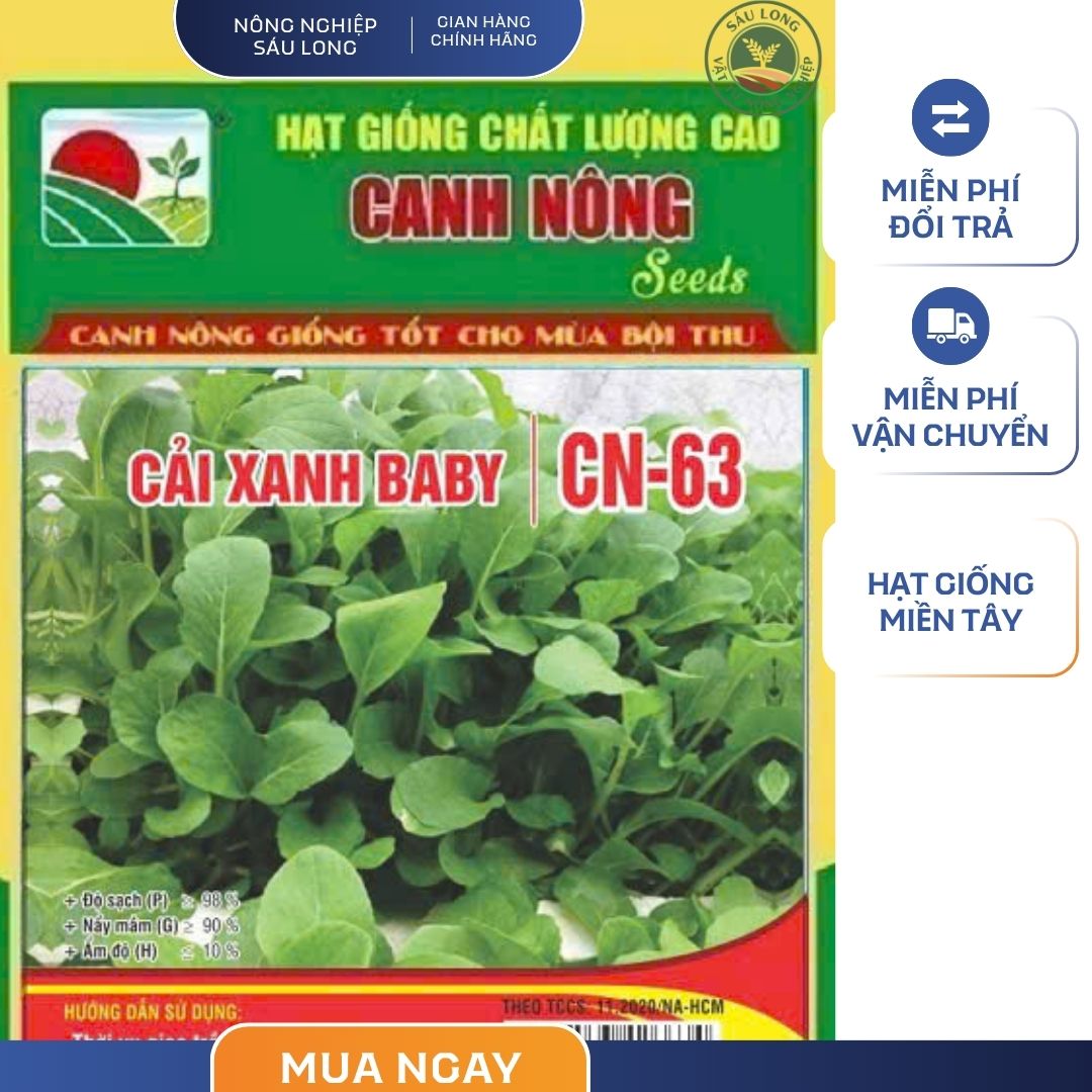GÓI 20 GRAM - HẠT GIỐNG CẢI XANH BABY CN63 CANH NÔNG