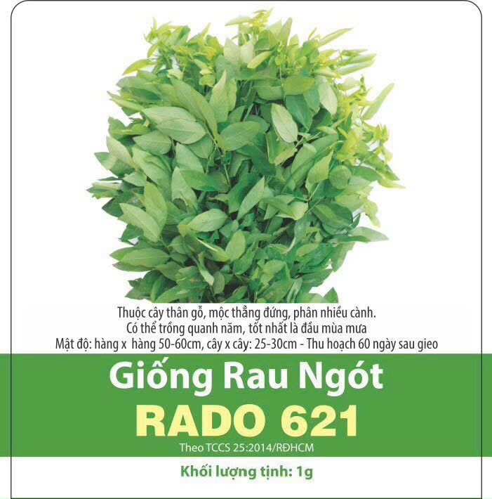 GÓI 1 GRAM - HẠT GIỐNG RAU RAU NGÓT RADO 621 RẠNG ĐÔNG