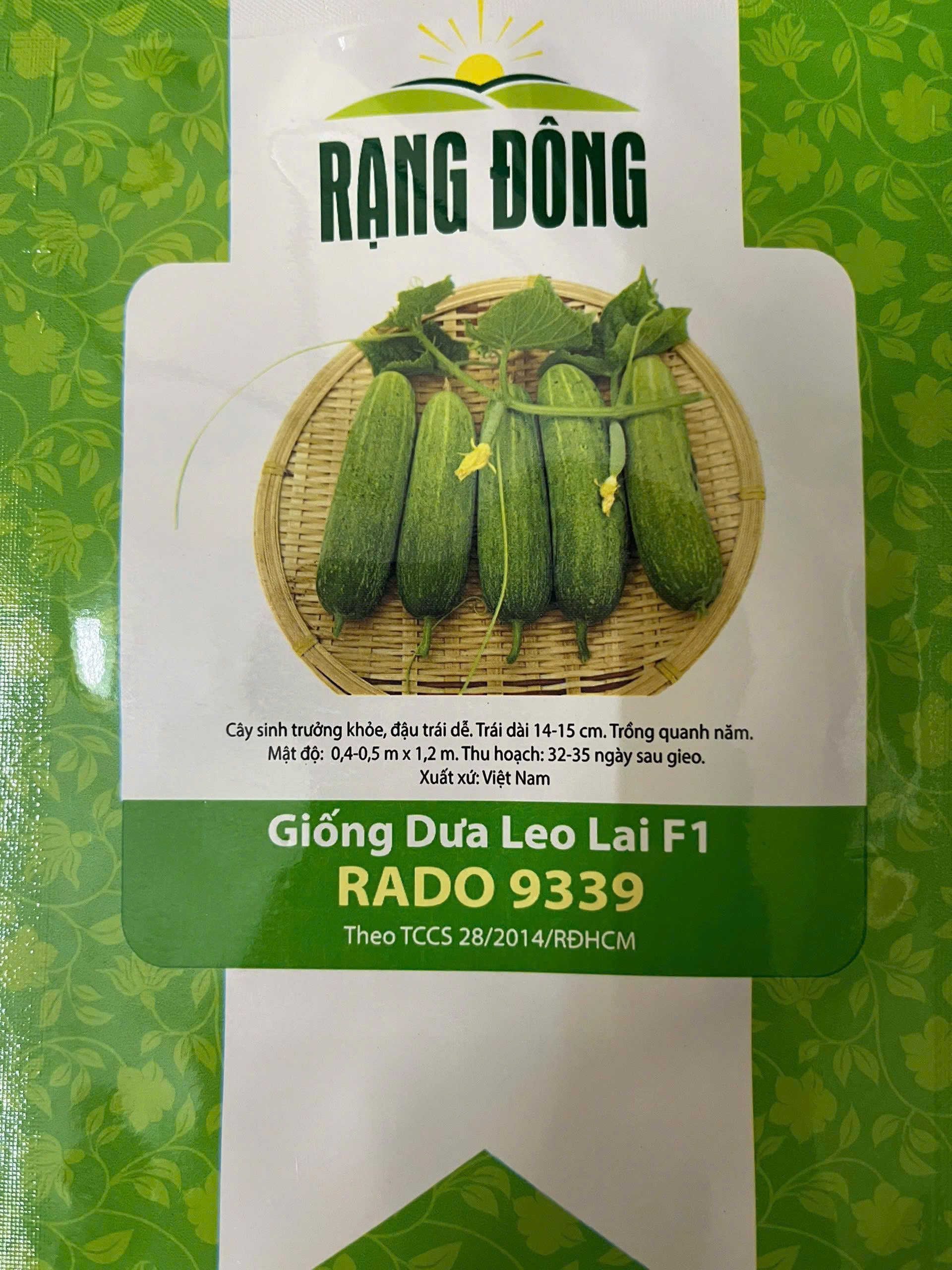 GÓI 1 GRAM - HẠT GIỐNG DƯA LEO LAI F1 RADO 9339 RẠNG ĐÔNG
