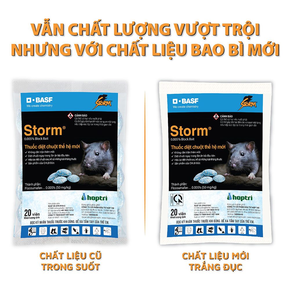 **Thẻ sản phẩm (phân tách bằng dấu phẩy):** Storm 0.005%, STORM 0.005%, thuốc diệt chuột Storm, thuốc diệt chuột, bả diệt chuột, bả chuột Storm, thuốc diệt chuột chống đông máu, thuốc diệt chuột thế hệ mới, thuốc diệt chuột đơn liều, diệt chuột lần ăn đầu tiên, bả chuột trộn sẵn, không cần trộn mồi, lúa mì tươi, bả chuột lúa mì, diệt chuột hiệu quả, thuốc diệt chuột nông nghiệp, thuốc diệt chuột kho lúa, thuốc diệt chuột kho hàng, thuốc diệt chuột trang trại, thuốc diệt chuột nhà kho, thuốc diệt chuột ruộng lúa, thuốc bảo vệ mùa màng, thuốc BVTV, sản phẩm CHLB Đức, vật tư nông nghiệp, Hạt Giống Miền Tây