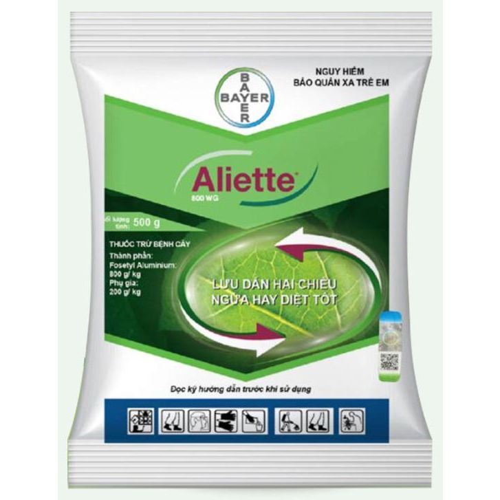 Thuốc trừ nấm bệnh và vi khuẩn Aliette 800WG (100g) Bayer chuyên dùng cháy bìa lá, thối trái, xì mủ