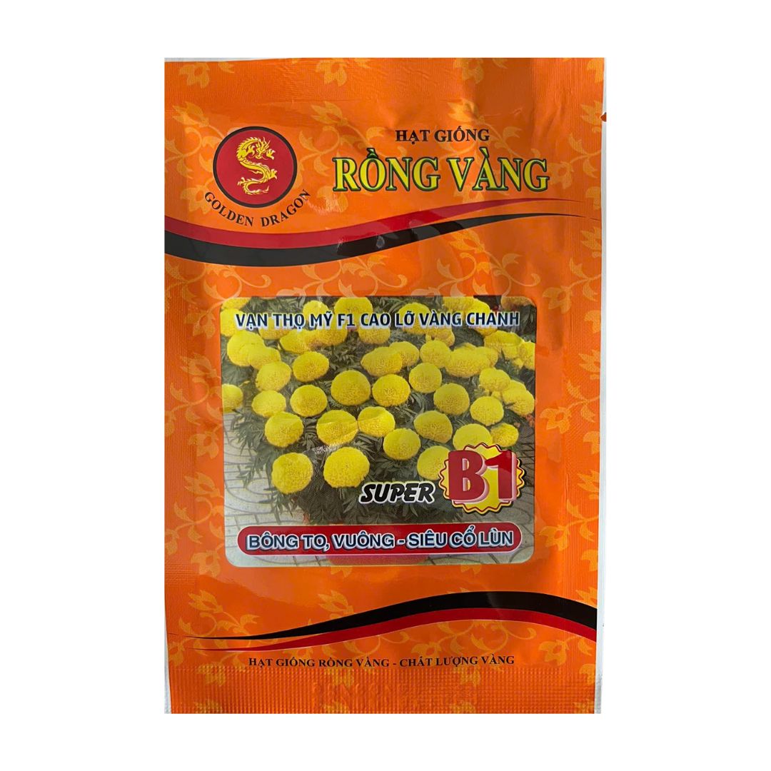 Hạt Giống Vạn Thọ Cao Lỡ Vàng Chanh Super B1 1gr