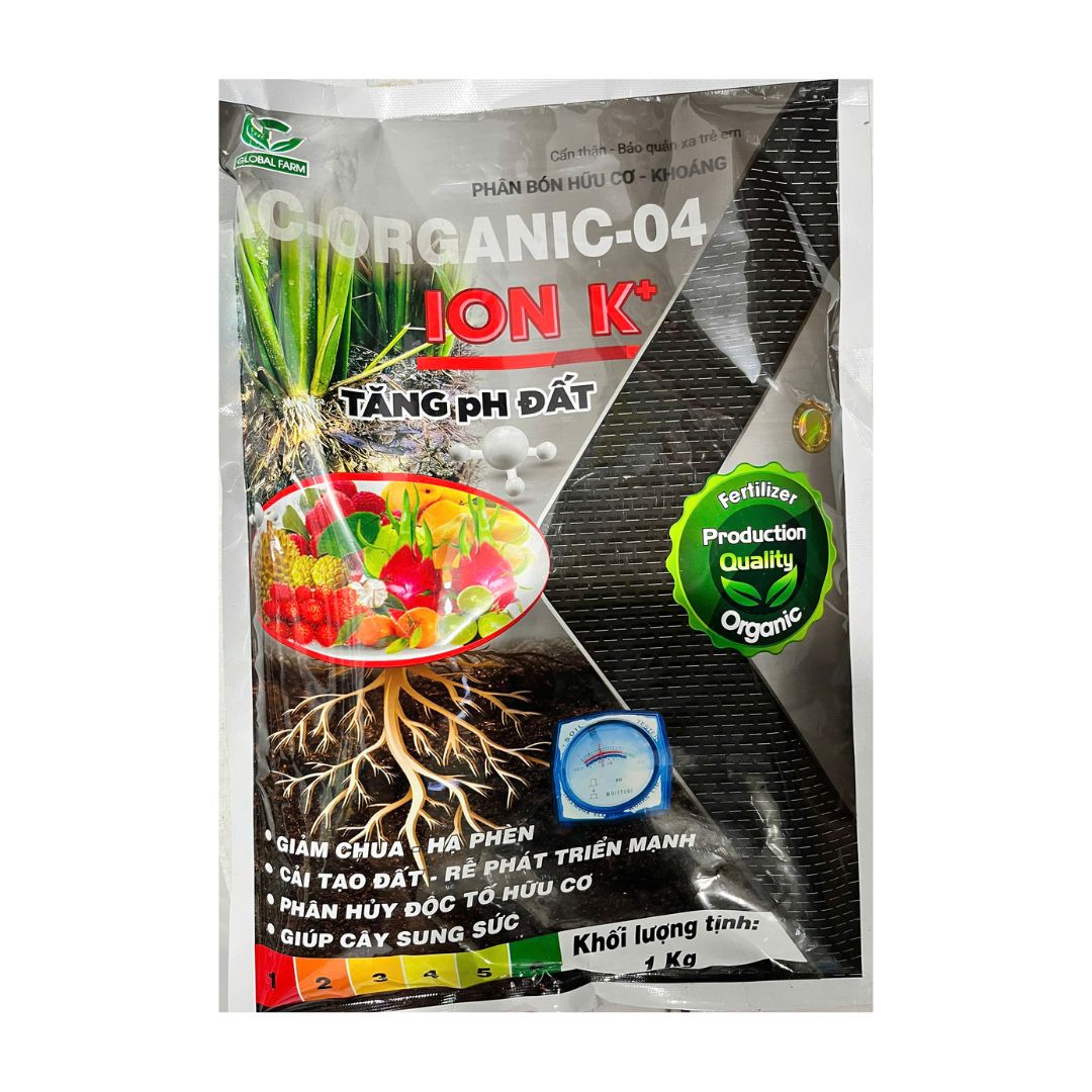 C-ORGANIC-04 ION K+ 1KG – Phân Bón Hữu Cơ Khoáng Tăng PH Đất, Cải Tạo Đất, Kích Rễ, Hạ Phèn