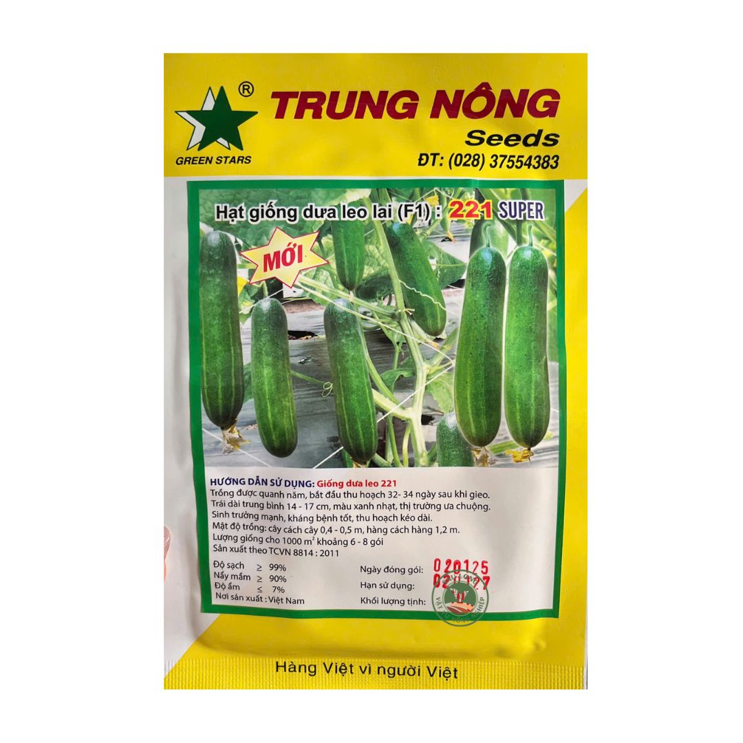 Gói 1GR Hạt Giống Dưa Leo Lai F1 221 Super – Hạt Giống Dưa Leo F1