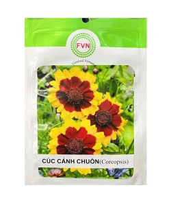 Gói 0.5G Hạt Giống Hoa Cúc Cánh Chuồn Coreopsis – Cánh Đỏ Viền Vàng, Thu Hút Ong Bướm, Dễ Trồng