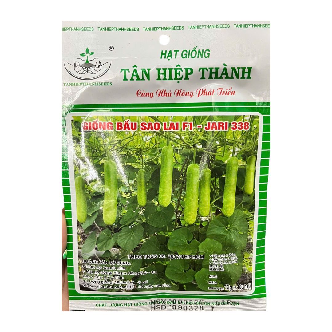 Hạt Giống Bầu Sao Lai F1 JARI 338 Gói 100 Hạt – Trái Đẹp, Cây Khỏe, Sai Trái, Năng Suất Tốt